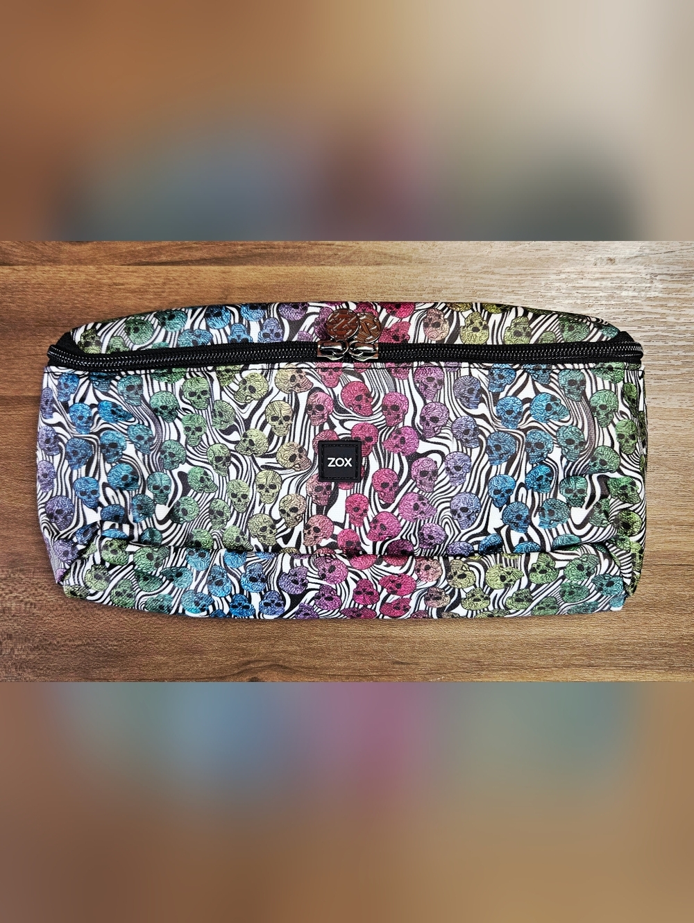 ZOX "LIFE IS SHORT" Ombre Skull Collectible DAILY BELT BAG w tension straps